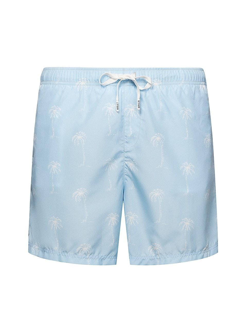 Mens Palm Tree-Print Swim Trunks Product Image