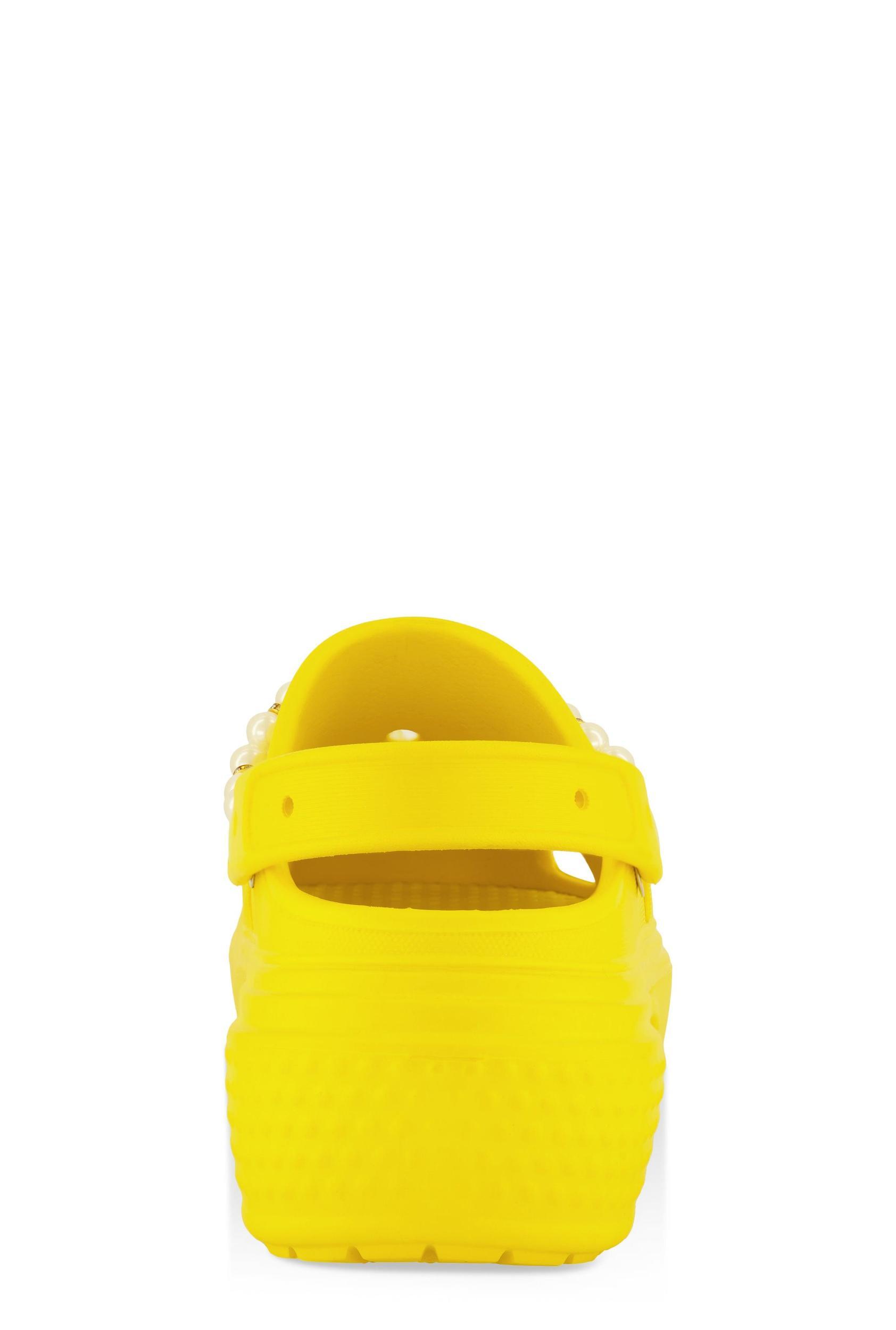 Womens Studded Charm Platform Clogs Product Image