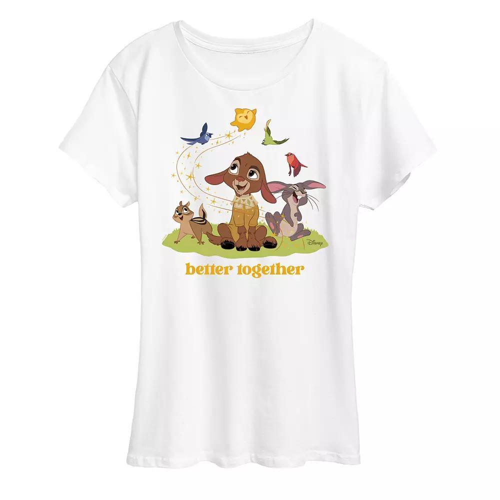 Disney's Wish Valentino and Star Women's Better Together Graphic Tee, Girl's, Size: Large, Black Product Image