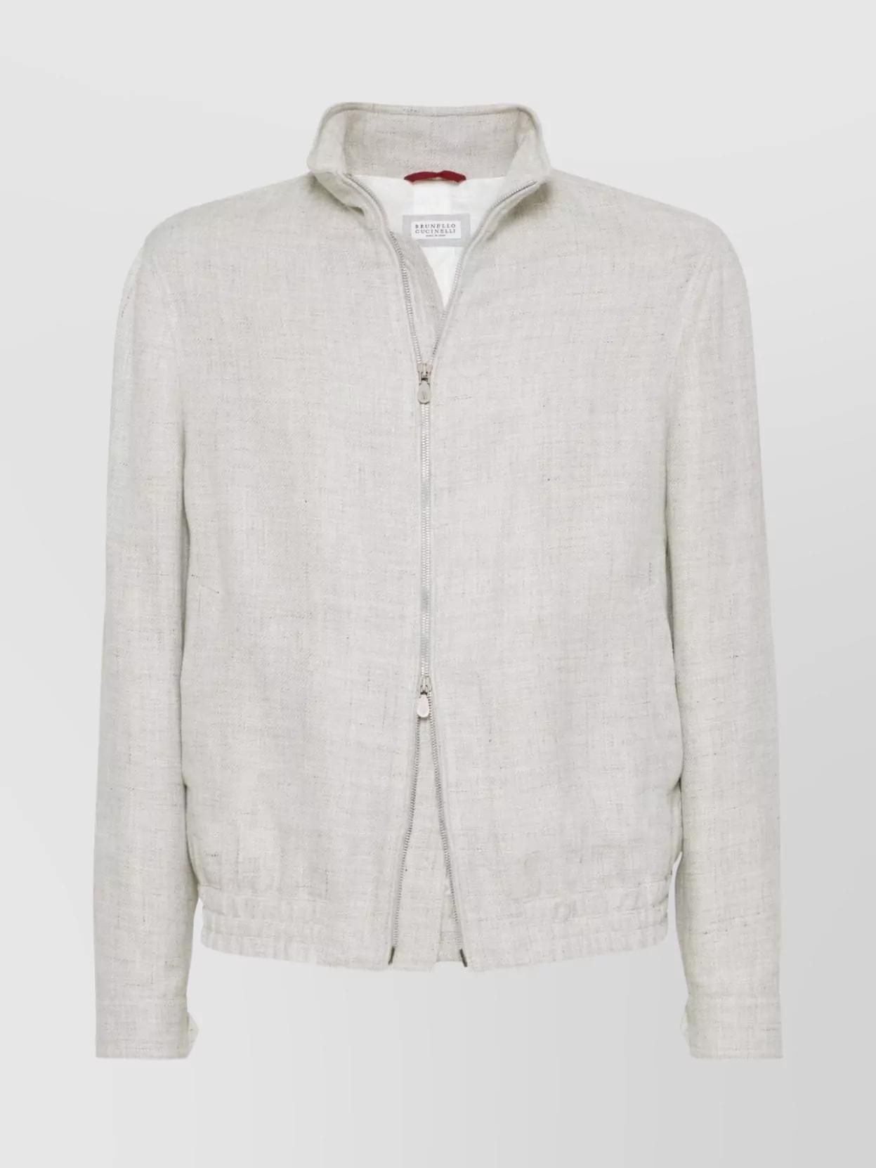 BRUNELLO CUCINELLI Linen Blend Jacket Resistant To Water In White Product Image