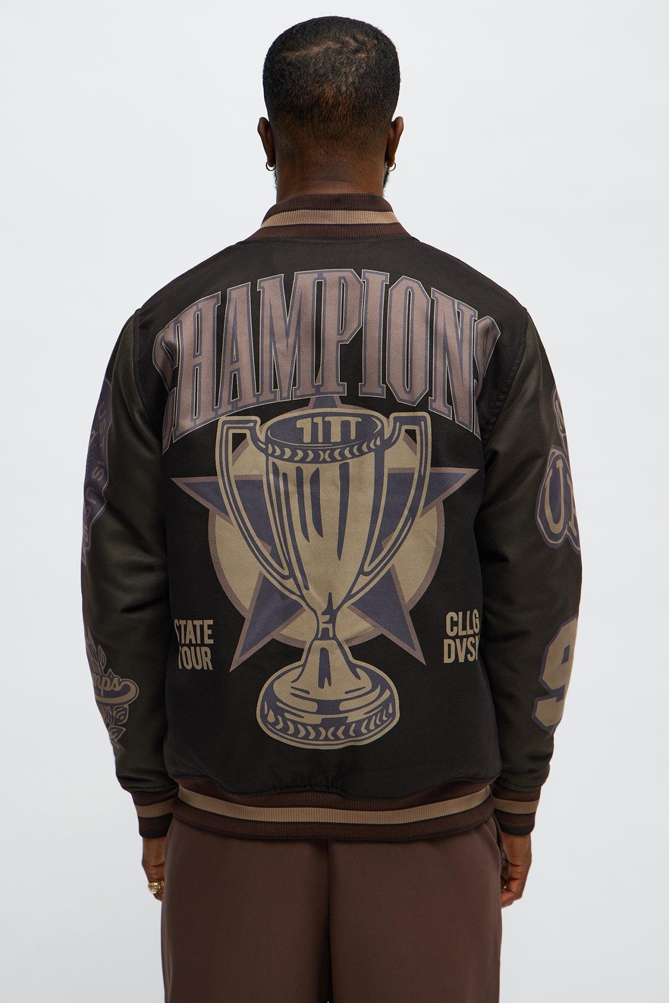 We Are The Champions Varsity Jackets - Brown Combo Product Image
