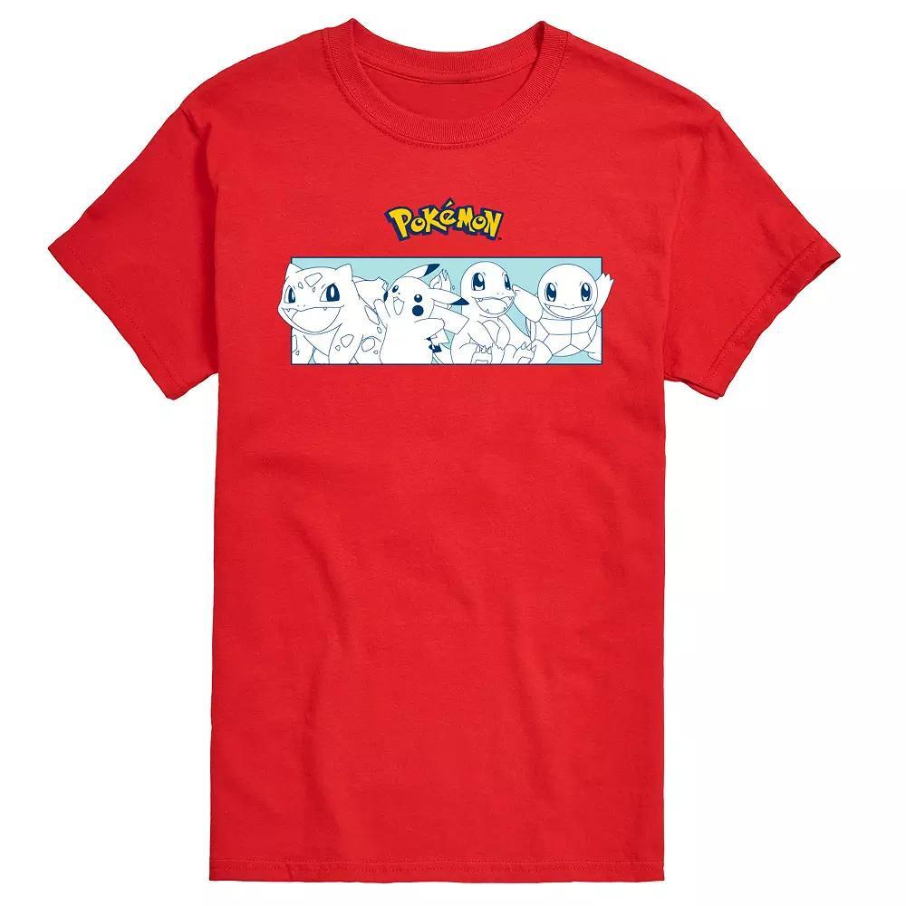 Big & Tall Pokemon Classic Starters Portrait Graphic Tee, Mens Product Image
