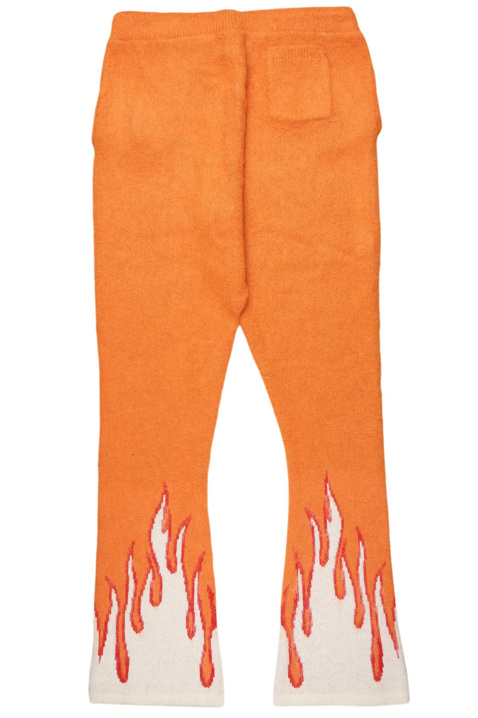 Holger Orange/Cream Graphic Stacked Flare Mohair Track Pant Male Product Image
