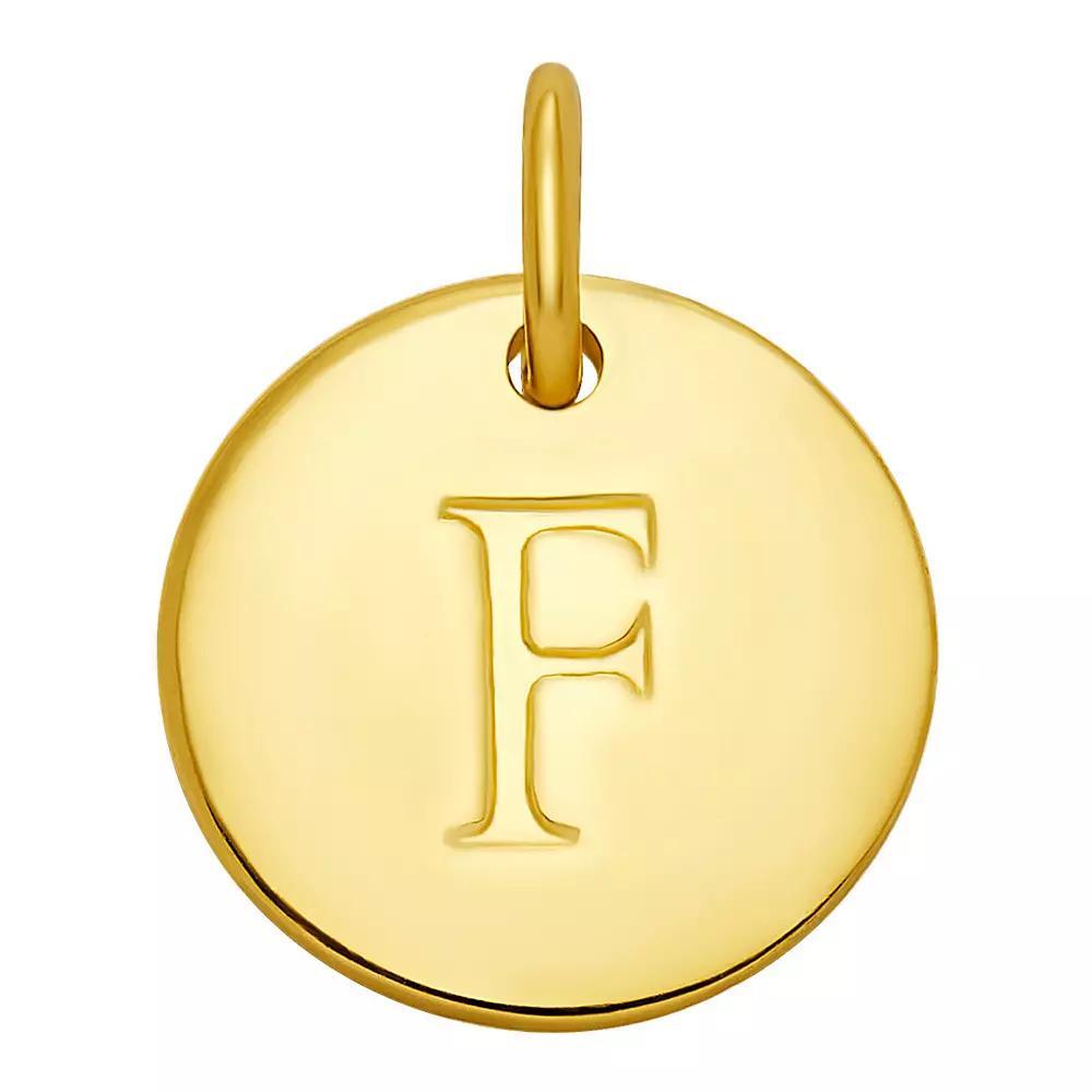 PRIMROSE 18k Gold Over Sterling Silver Letter Disc Charm, Women's, Gold Over Sterling B Product Image