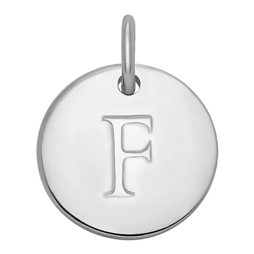 PRIMROSE Sterling Silver Letter Disc Charm, Women's, Sterling Silver N Product Image