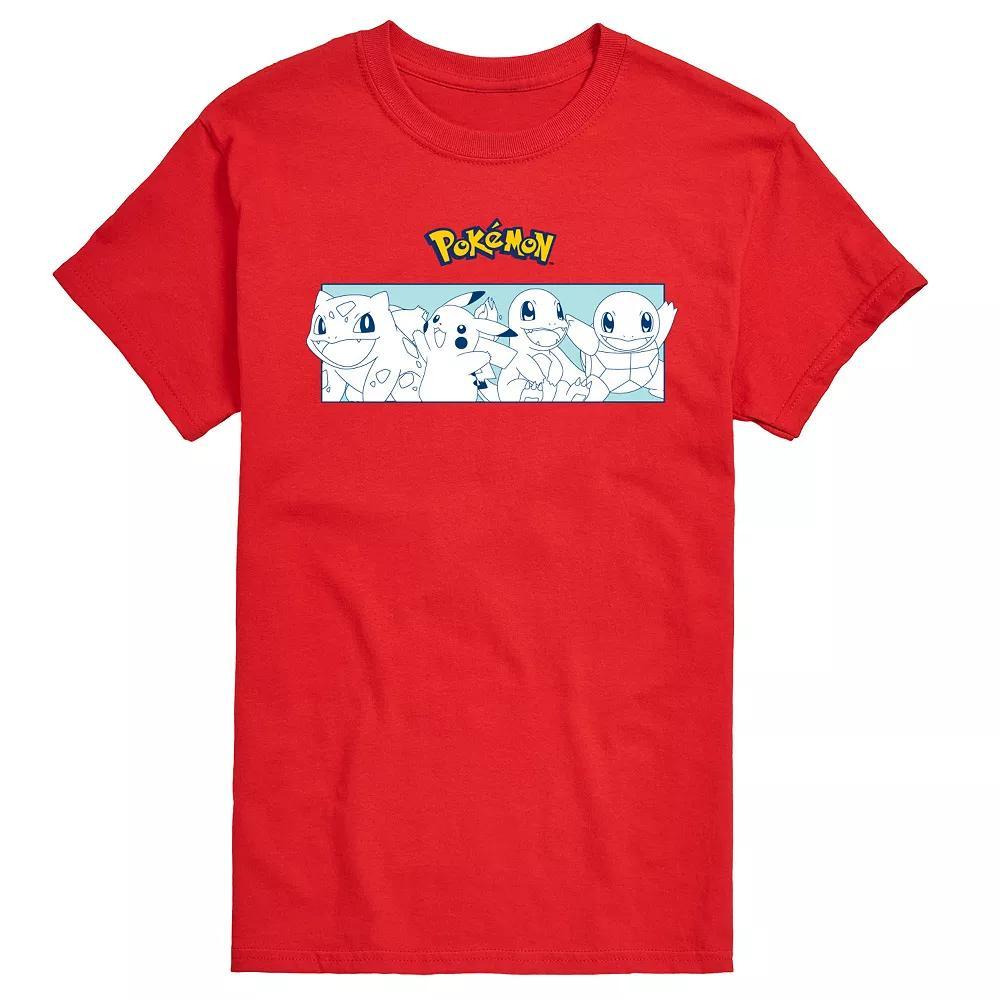 Big & Tall Pokemon Classic Starters Portrait Graphic Tee, Mens Product Image