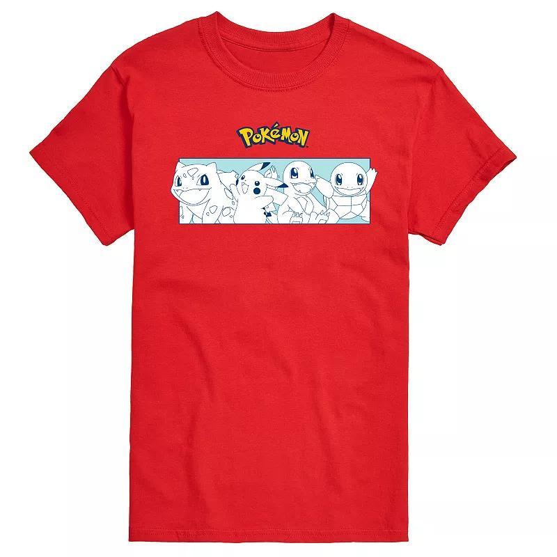 Big & Tall Pokemon Classic Starters Portrait Graphic Tee, Mens Product Image