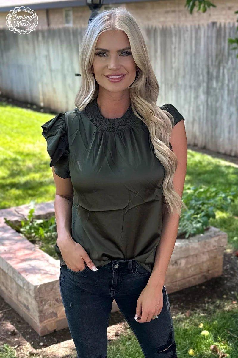 Hunter Green Babydoll Top Product Image