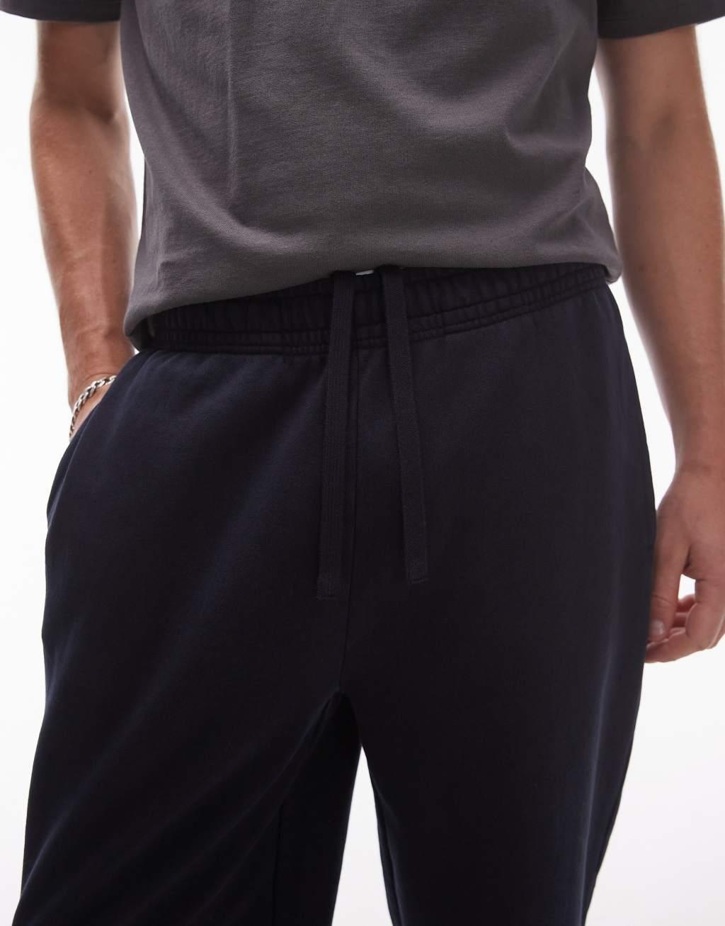 Topman oversized sweatpants in washed navy Product Image