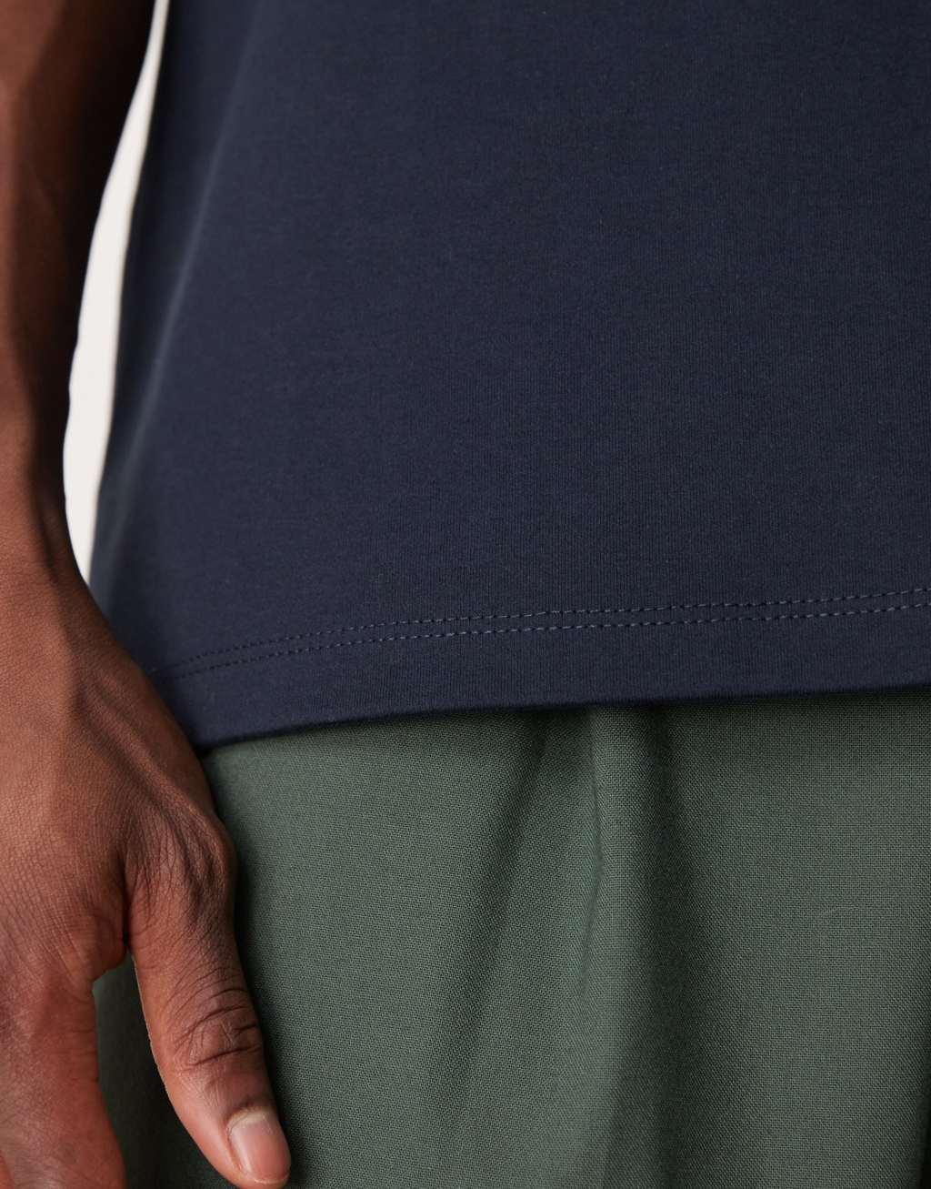 ASOS DESIGN Premium interlock crew neck T-shirt 300gsm in navy Product Image