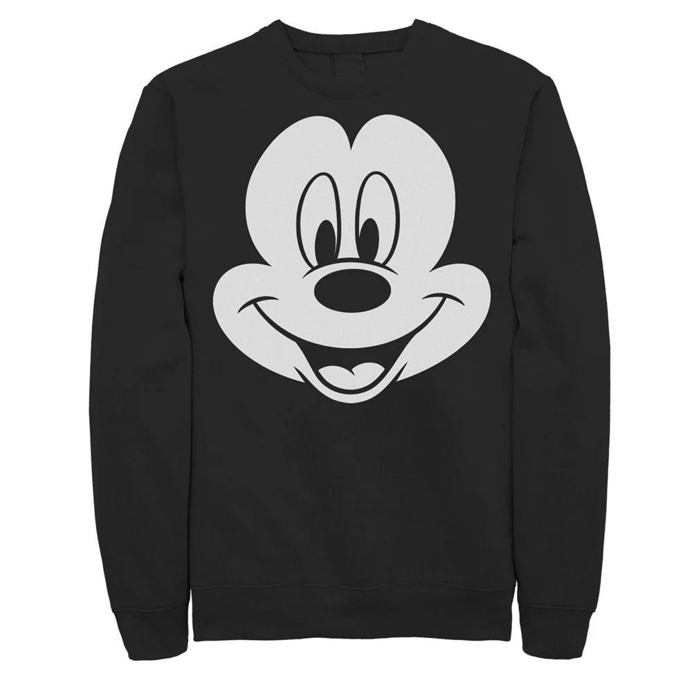 Disney's Mickey Mouse Large Face Men's Sweatshirt, Size: Small, Black Product Image