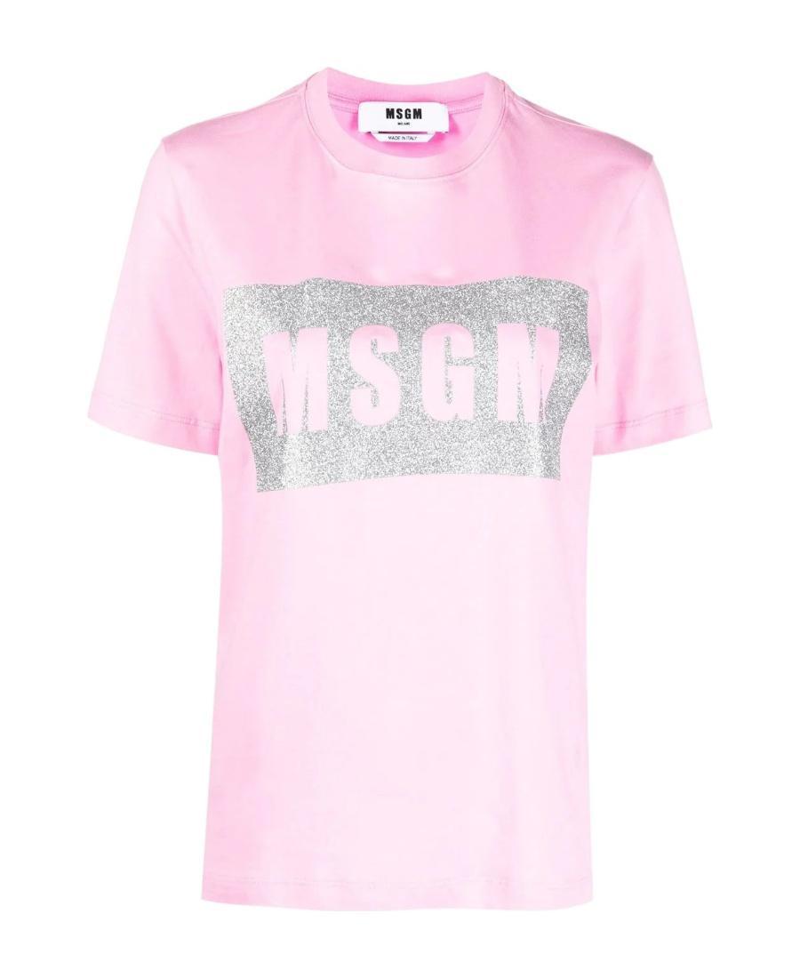 MSGM Logo T-shirt In Pink Product Image