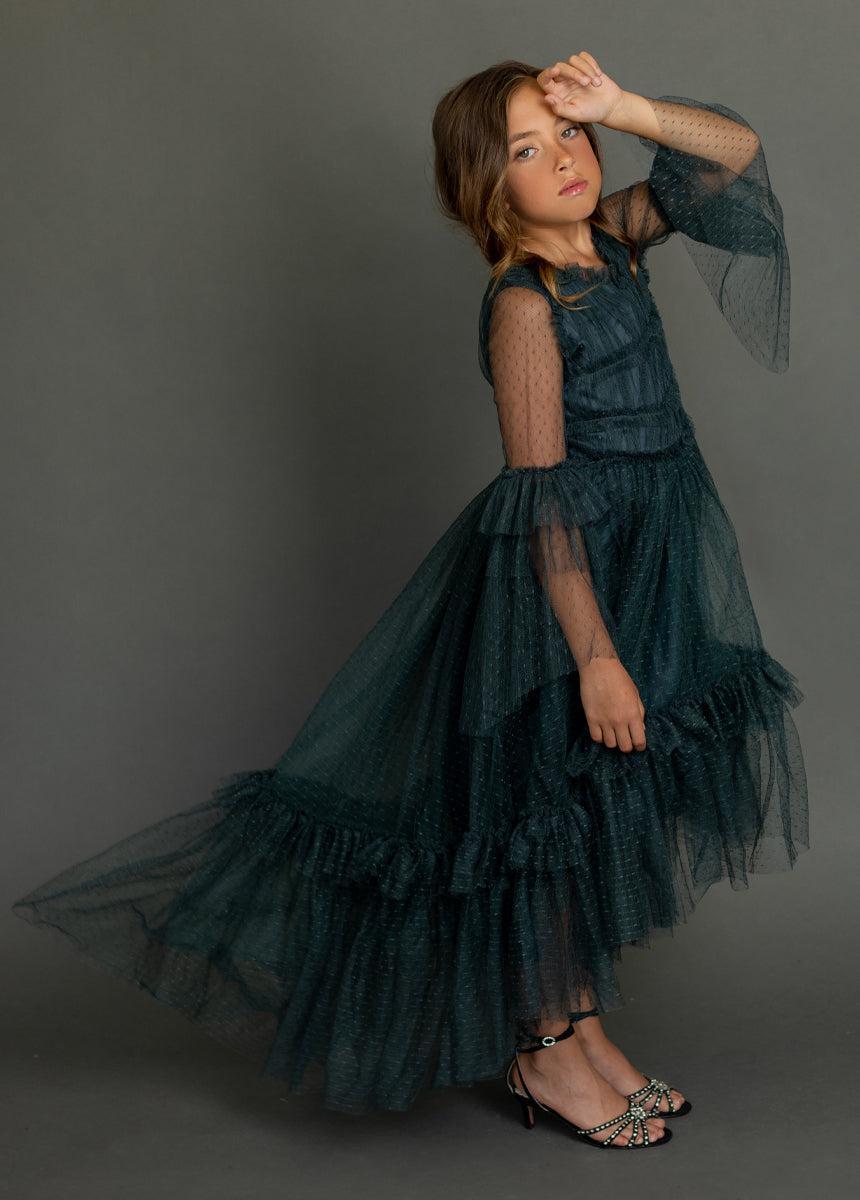 Halsey Impact Dress in Deep Spruce Girls Product Image
