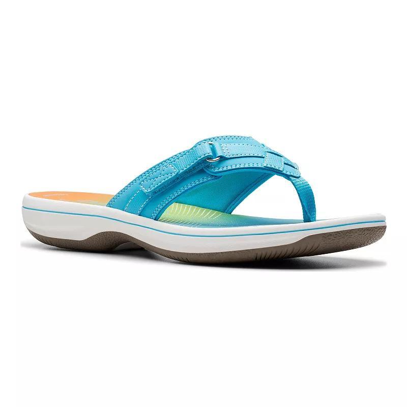 Clarks® Breeze Sea Cloudstepper Women's Flip Flop Sandals, Size: 6 Medium, Turquoise Product Image