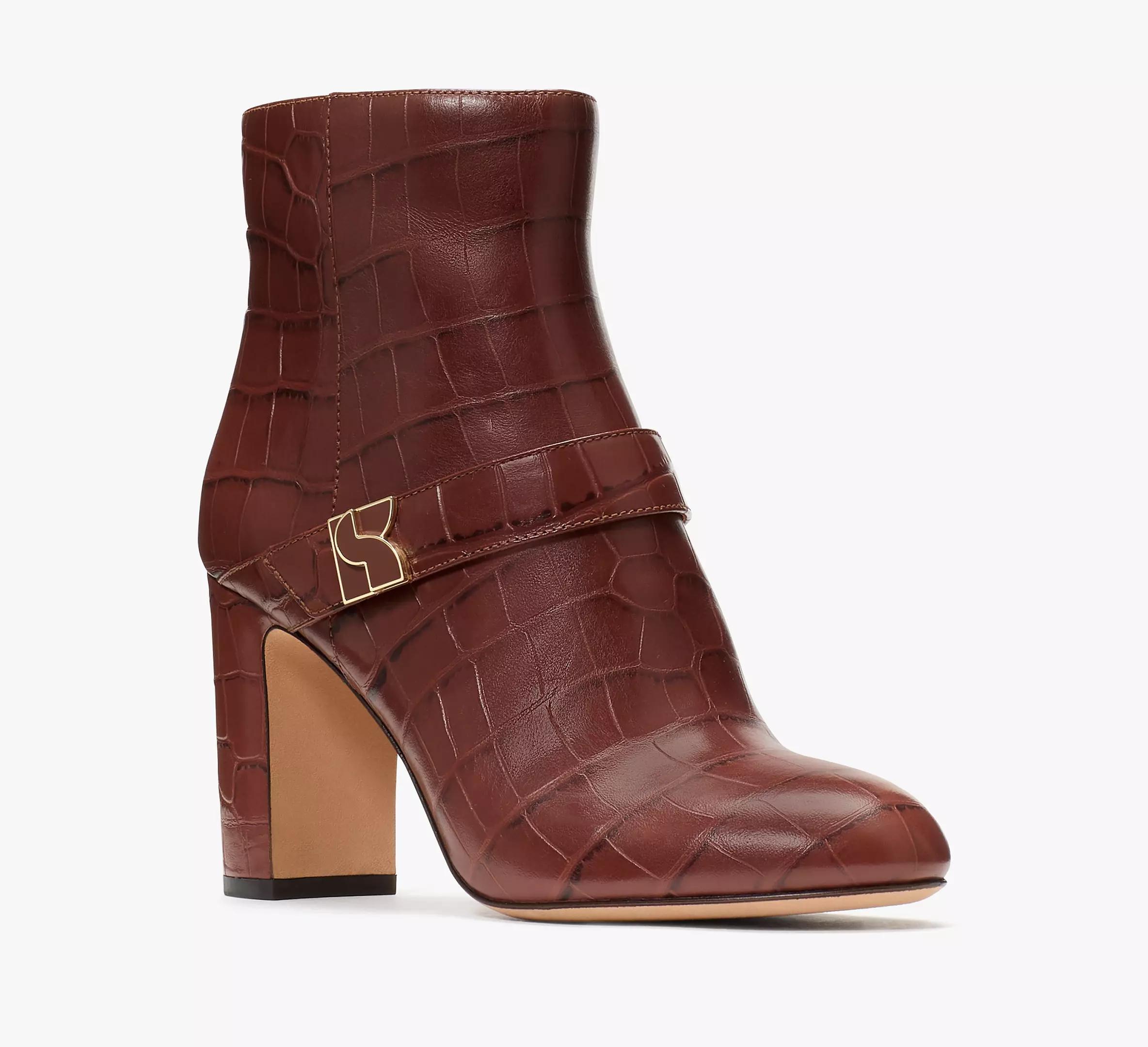 Dakota Croc-embossed Booties Product Image