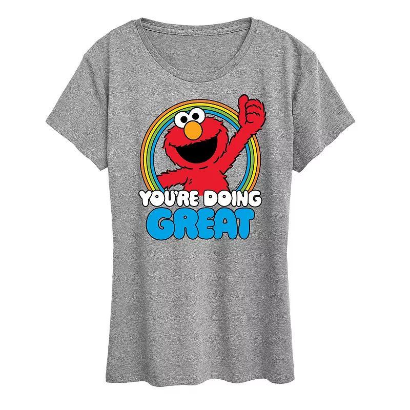 Womens Sesame Street Youre Doing Great Graphic Tee Grey Gray Product Image