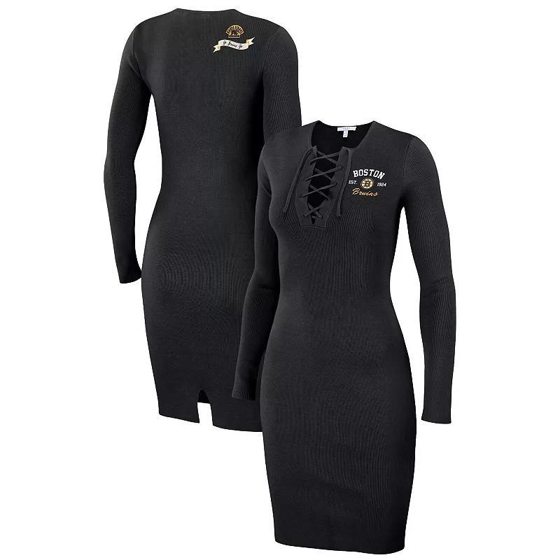 Women's WEAR by Erin Andrews  Blue Tampa Bay Lightning Lace-Up Dress, Size: XL, Lgh Blue Product Image