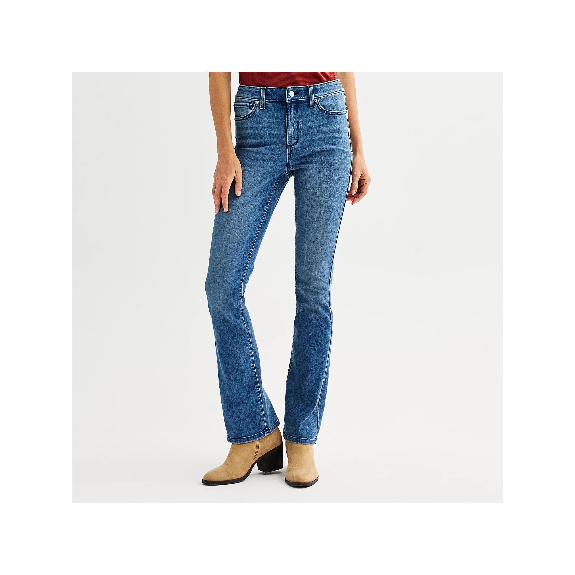 Petite Sonoma Goods For Life® Premium Mid-Rise Bootcut Jeans, Women's, Size: 2 Petite, Vintage Med Blue Product Image