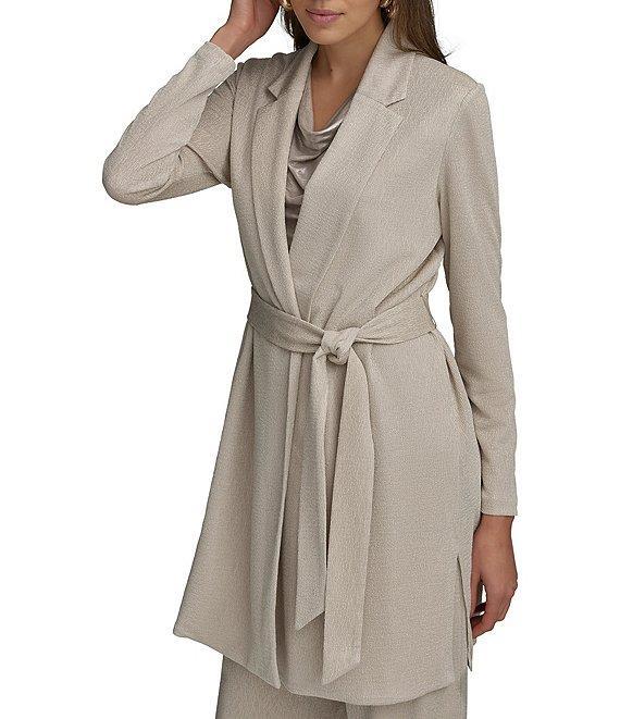 Donna Karan Long Sleeve Belted Knit Jacket Product Image