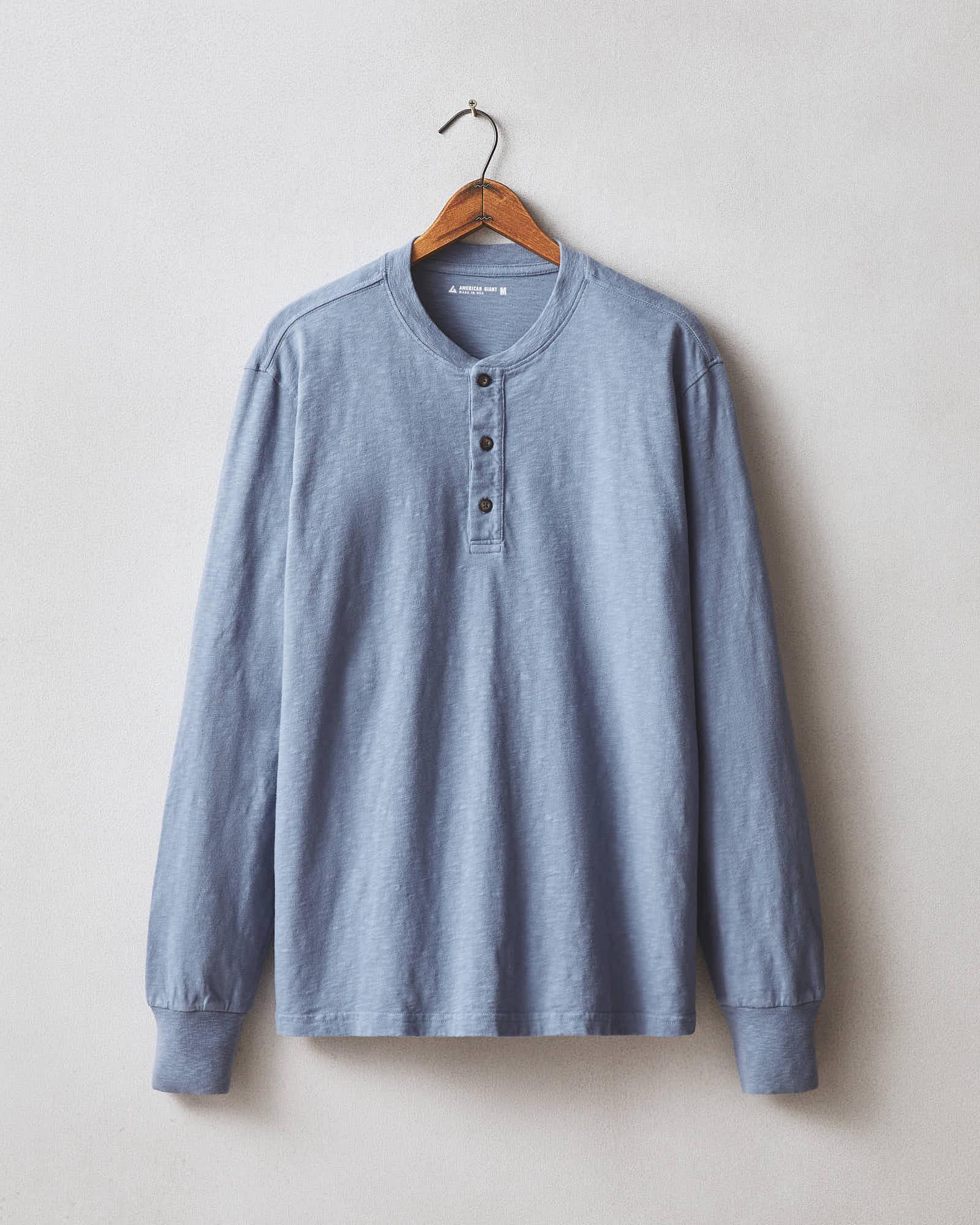Men's Premium Slub Long Sleeve Henley - Wild Wind Male Product Image