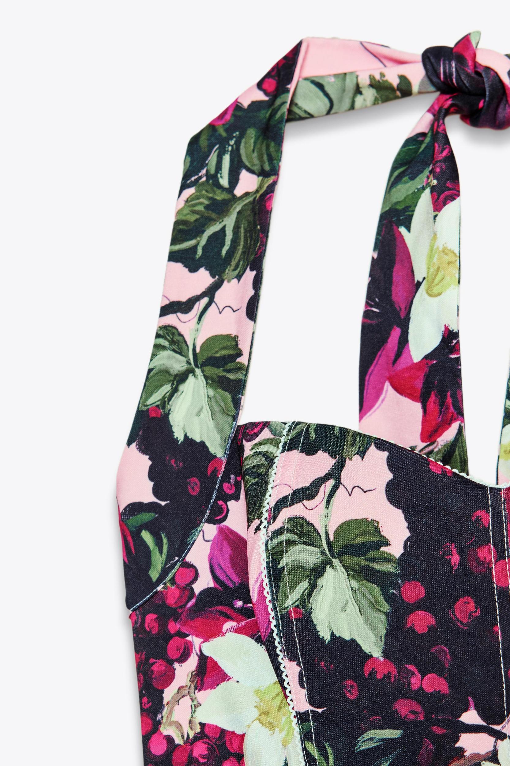 PRINTED HALTER BODYSUIT Product Image