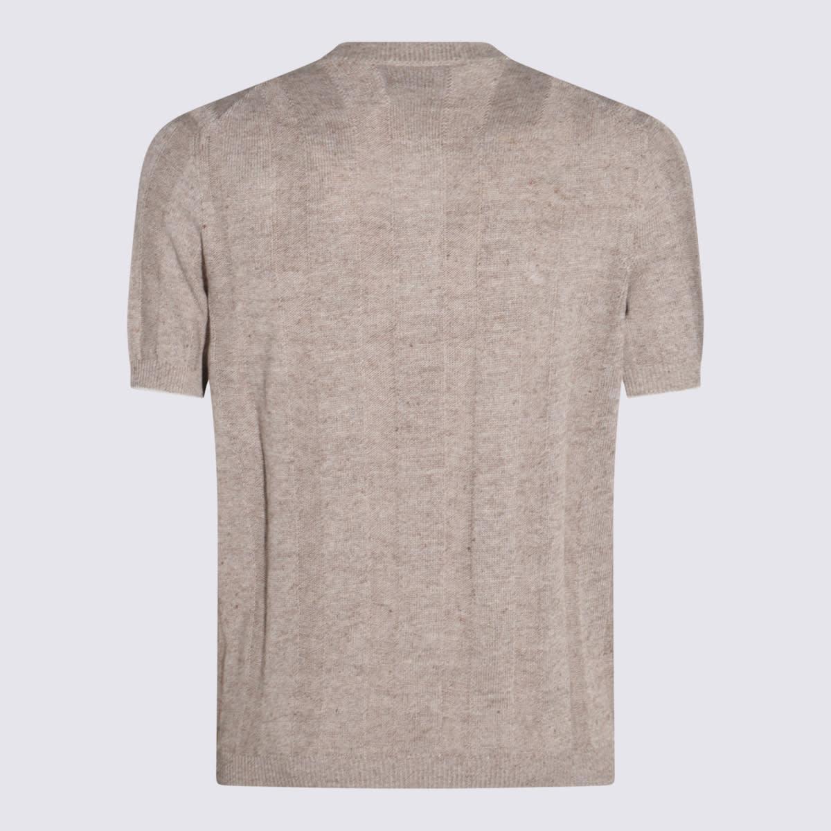 BRUNELLO CUCINELLI Beige Cotton Knitwear In Corteccia Product Image