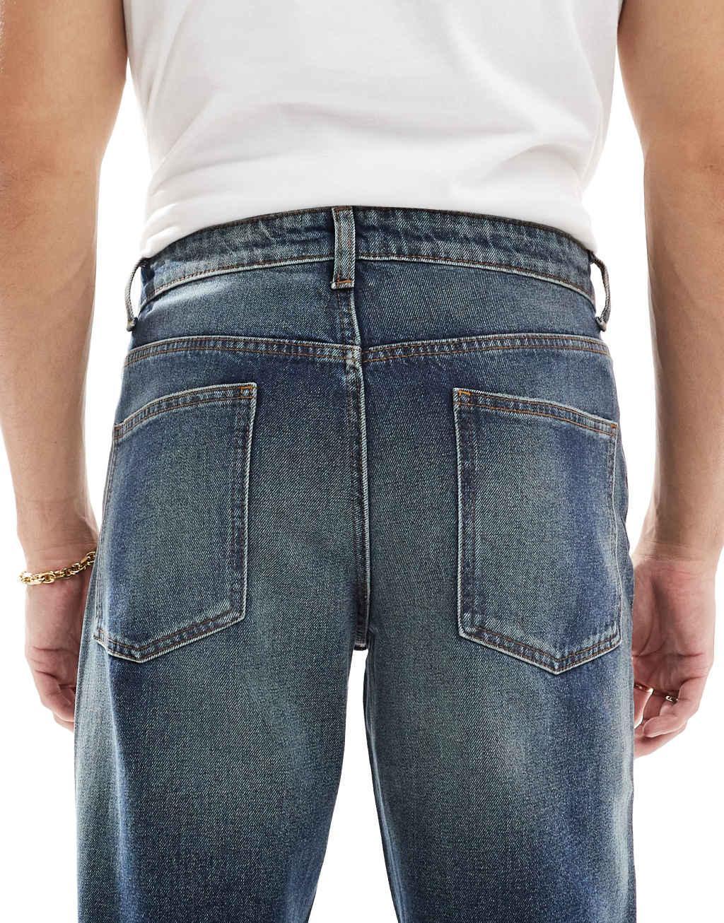 ASOS DESIGN tapered fit in midwash blue Product Image