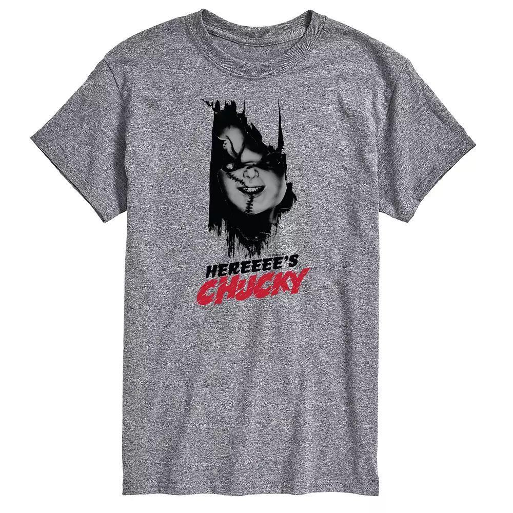 Men's Chucky Here's Chucky Tee, Size: Large, Gray Product Image