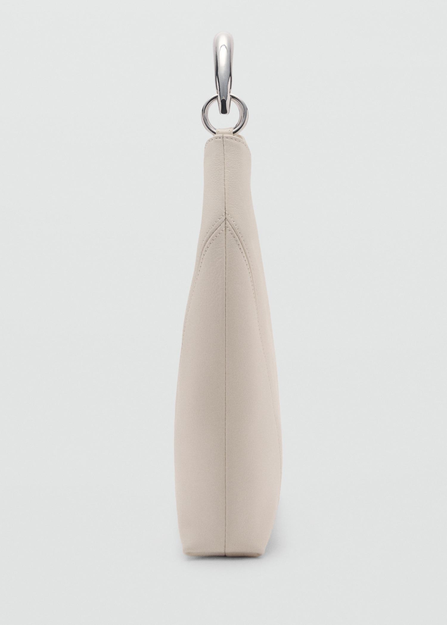 Leather shoulder bag with metal handle - Women | MANGO USA Product Image