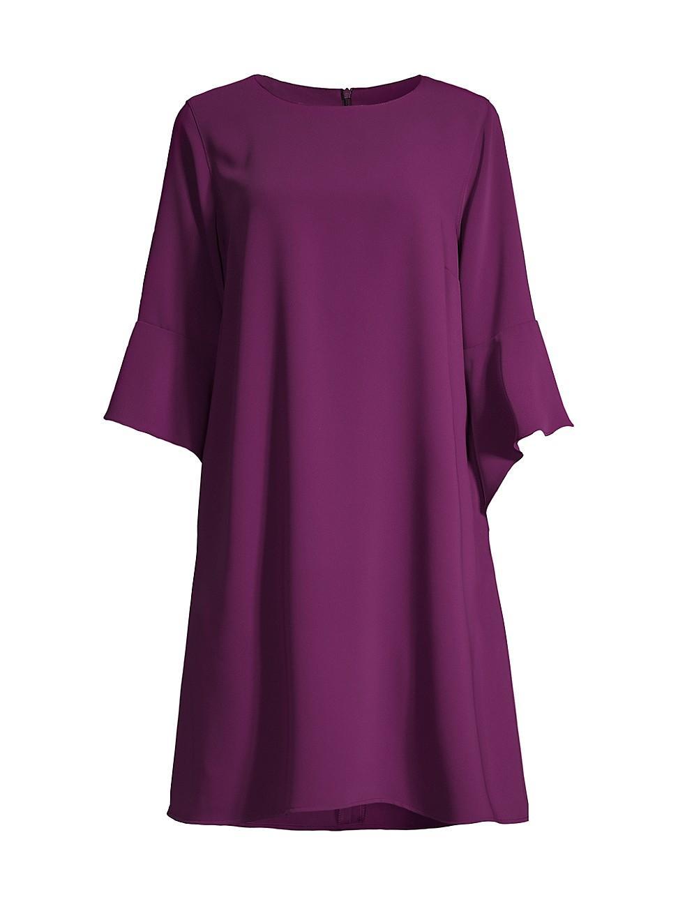 Julia Bell-Sleeve Crepe Dress Product Image