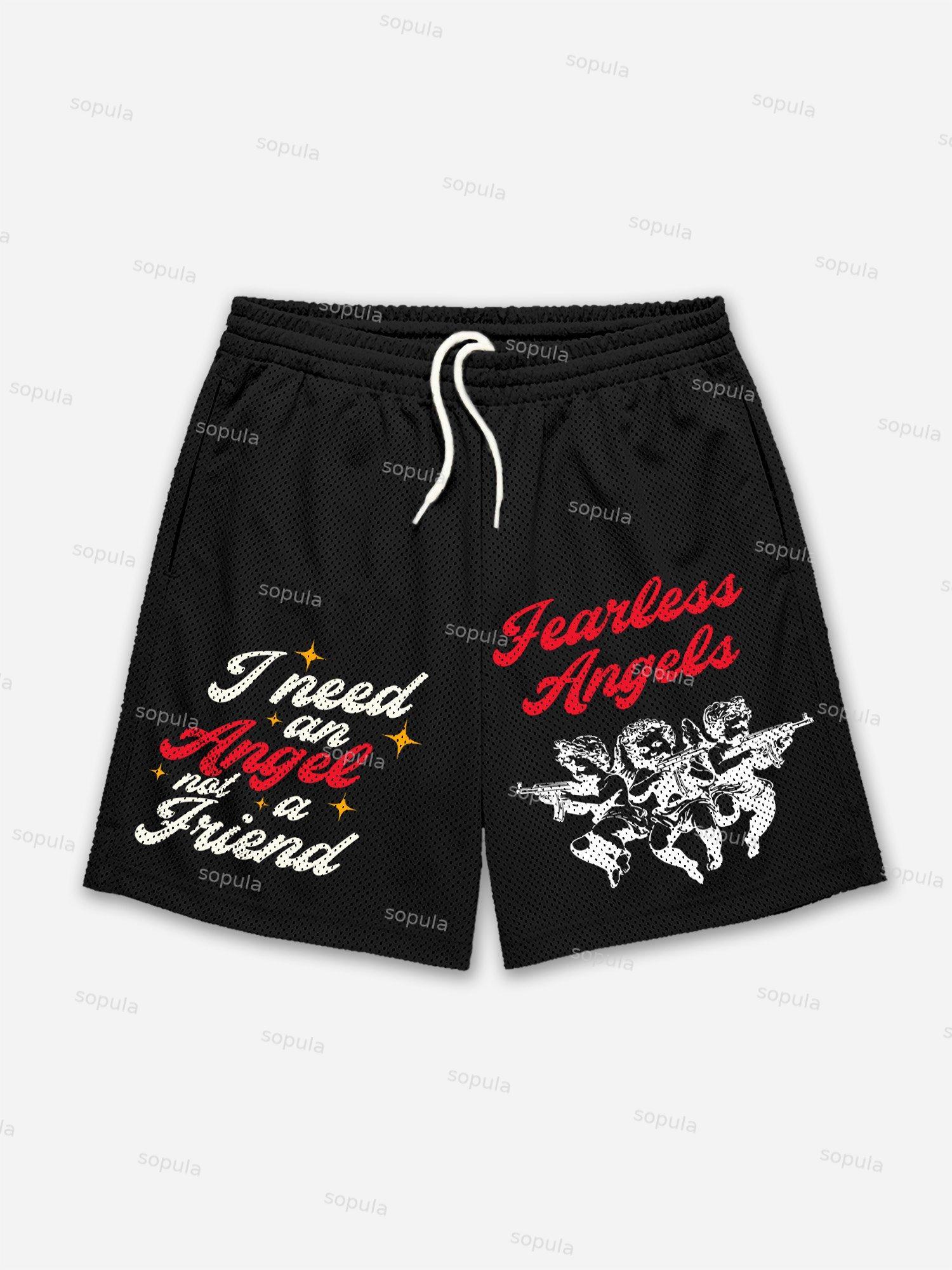I Need Angels, Not Friends Mesh Shorts Product Image
