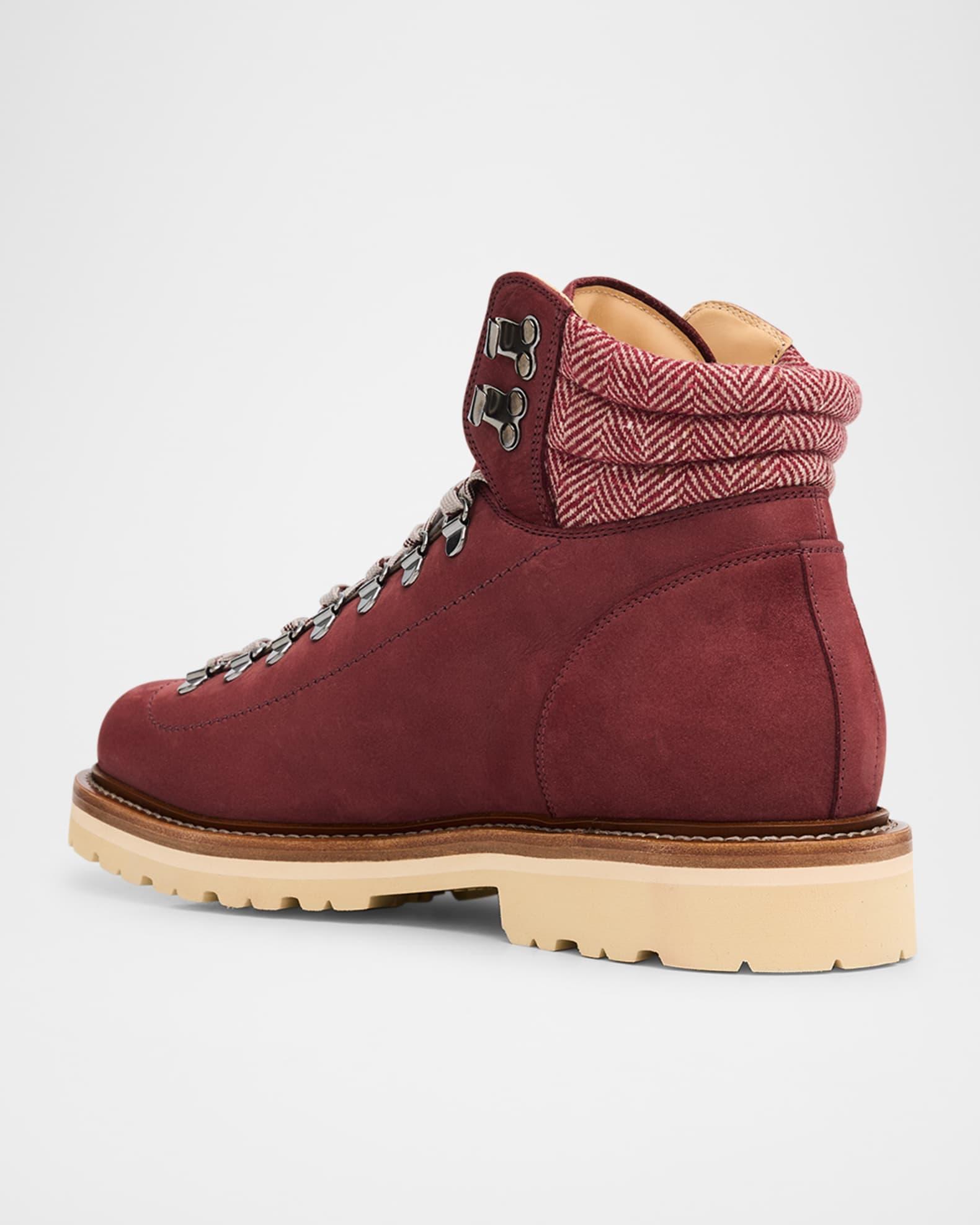 Men's Nubuck Fabric-Collar Hiking Boots Product Image