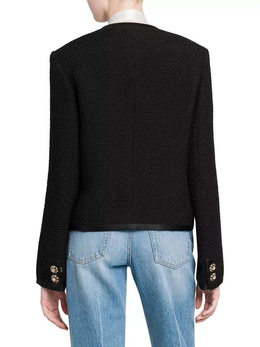 Womens Silk & Wool Boucl Tweed Jacket Product Image