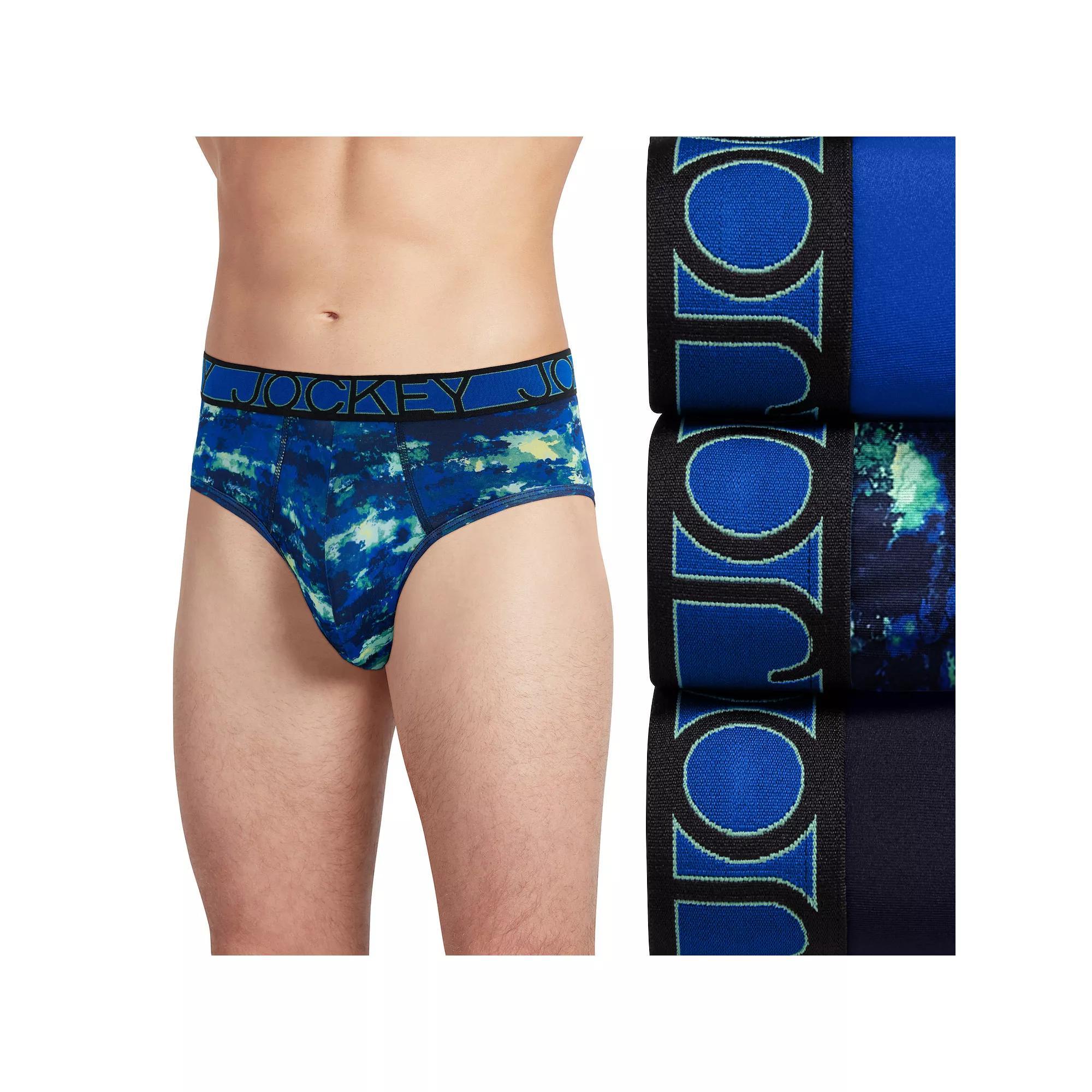 Men's Jockey® 3-Pack Active Microfiber Briefs, Size: Large, Black Product Image