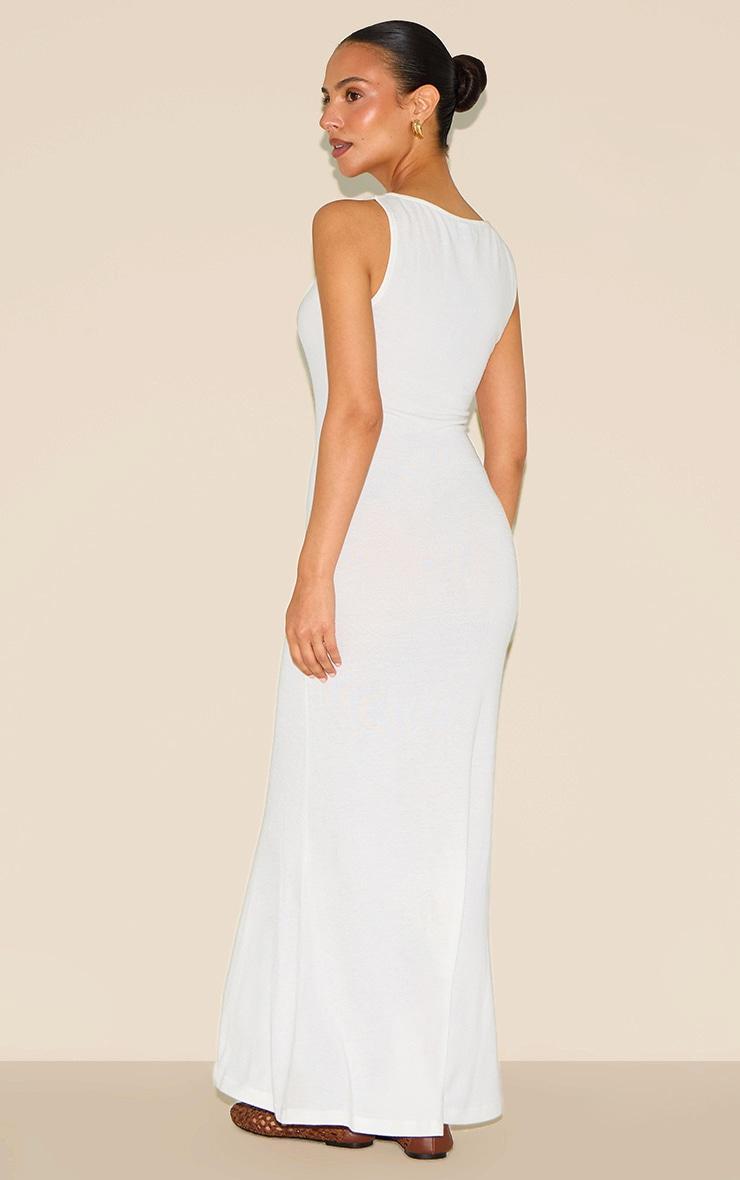 Petite White Fine Knit Maxi Dress Product Image