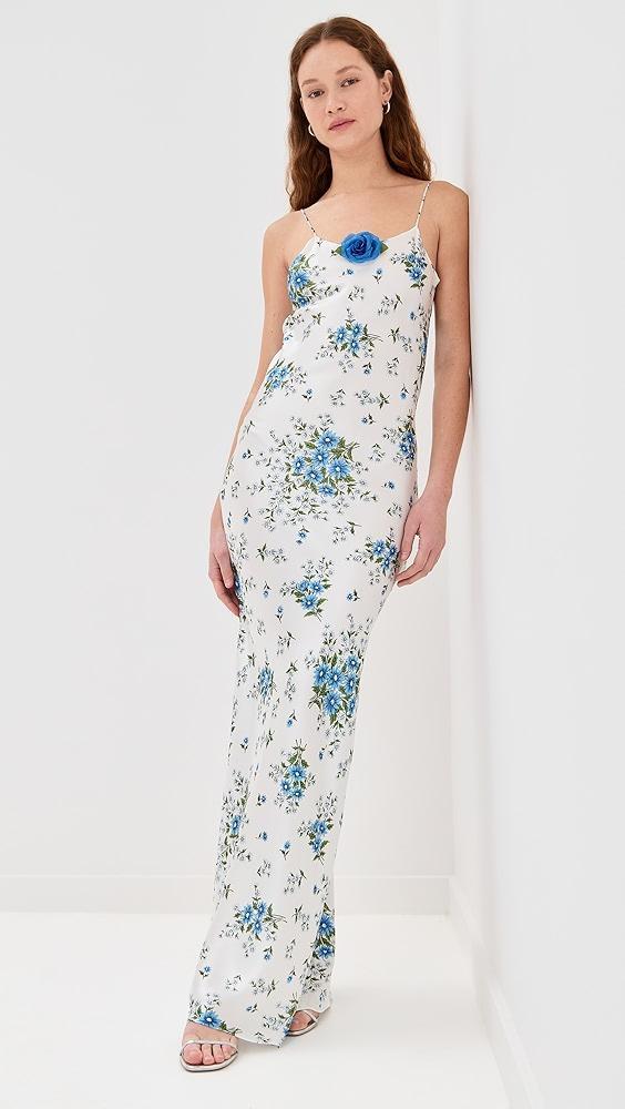 Rodarte Daisy Silk Slip Dress with Rose | Shopbop Product Image