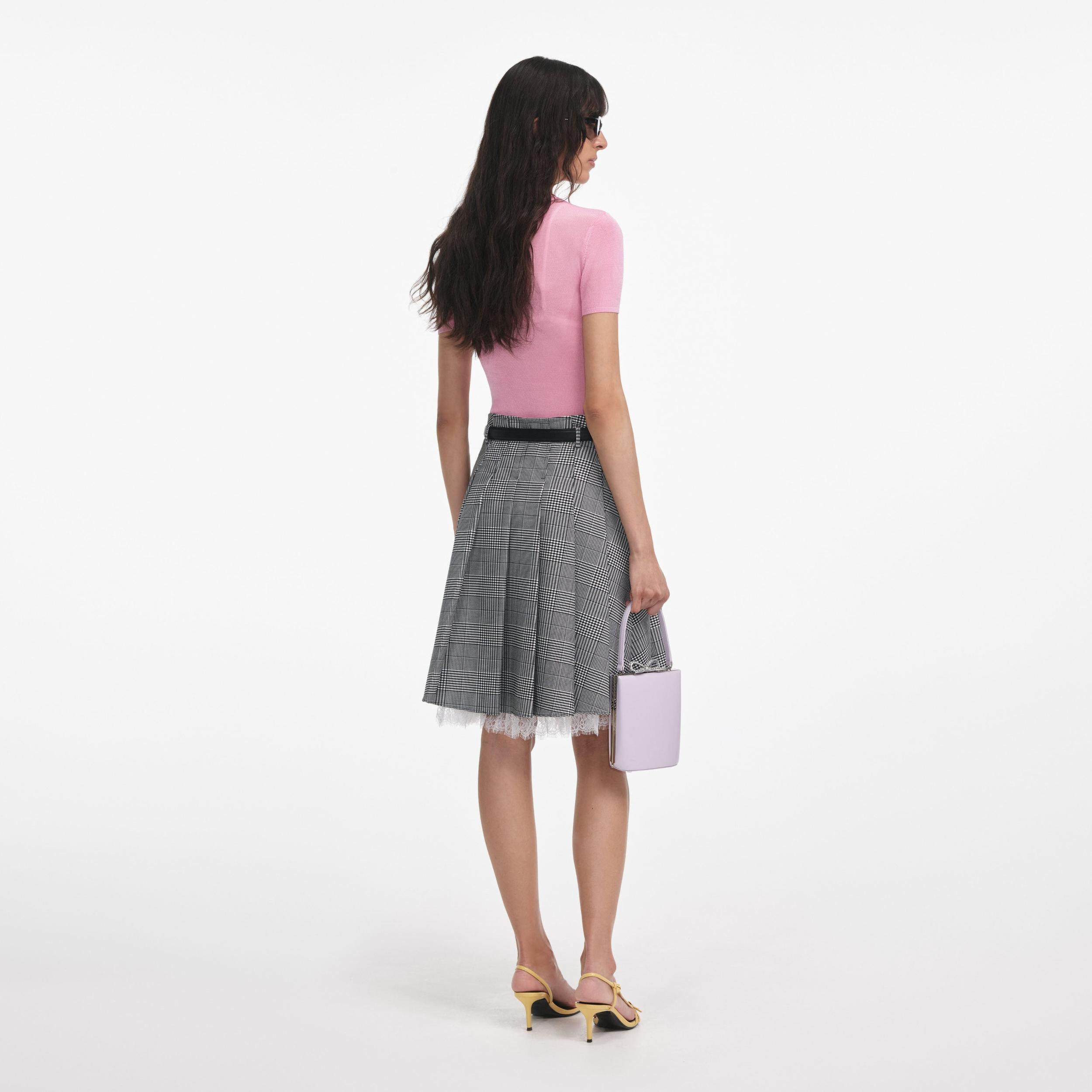 Pink Viscose Knit Short Sleeve Top Product Image