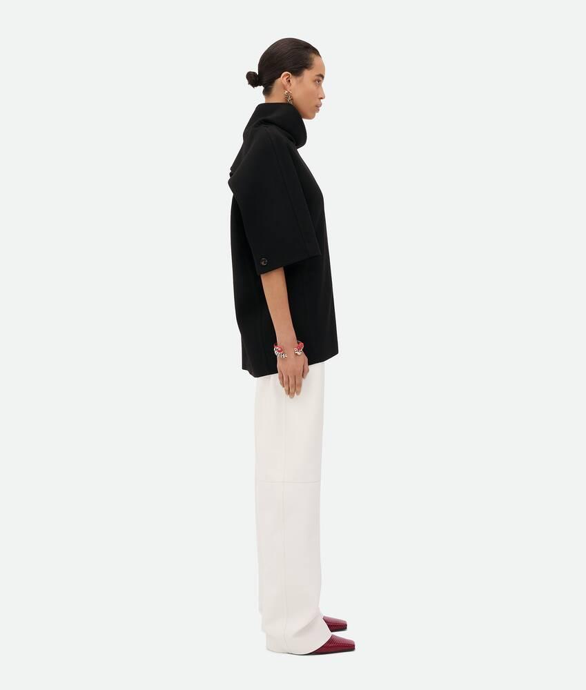 Women's Wool Crepe Top in Black Product Image