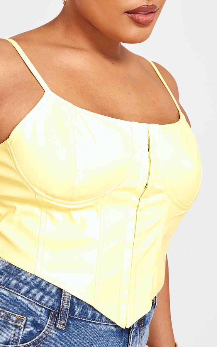 Plus Lemon Hook And Eye Seam Detail Corset Top Product Image