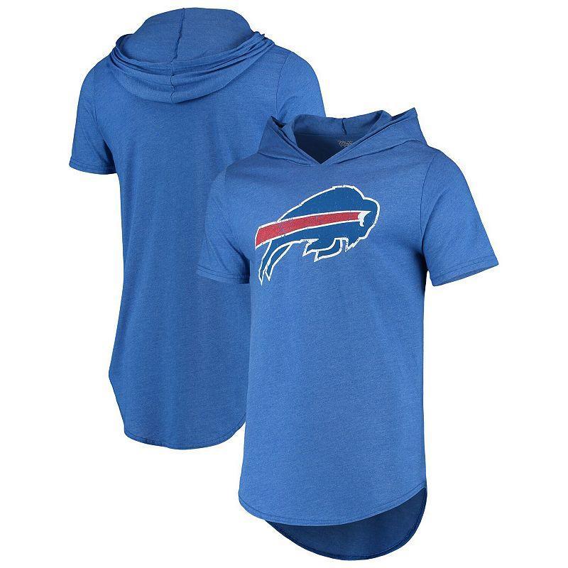 Mens Majestic Threads Chicago Bears Primary Logo Tri-Blend Hoodie T-Shirt Blue Product Image