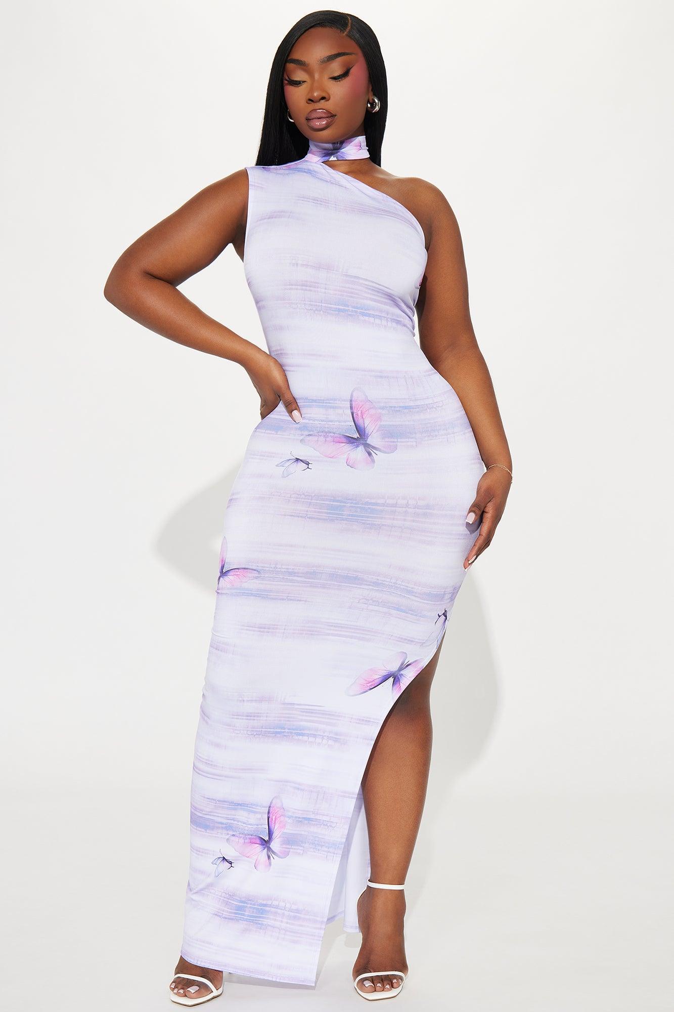 Bella Butterfly Maxi Dress - Lavender Product Image