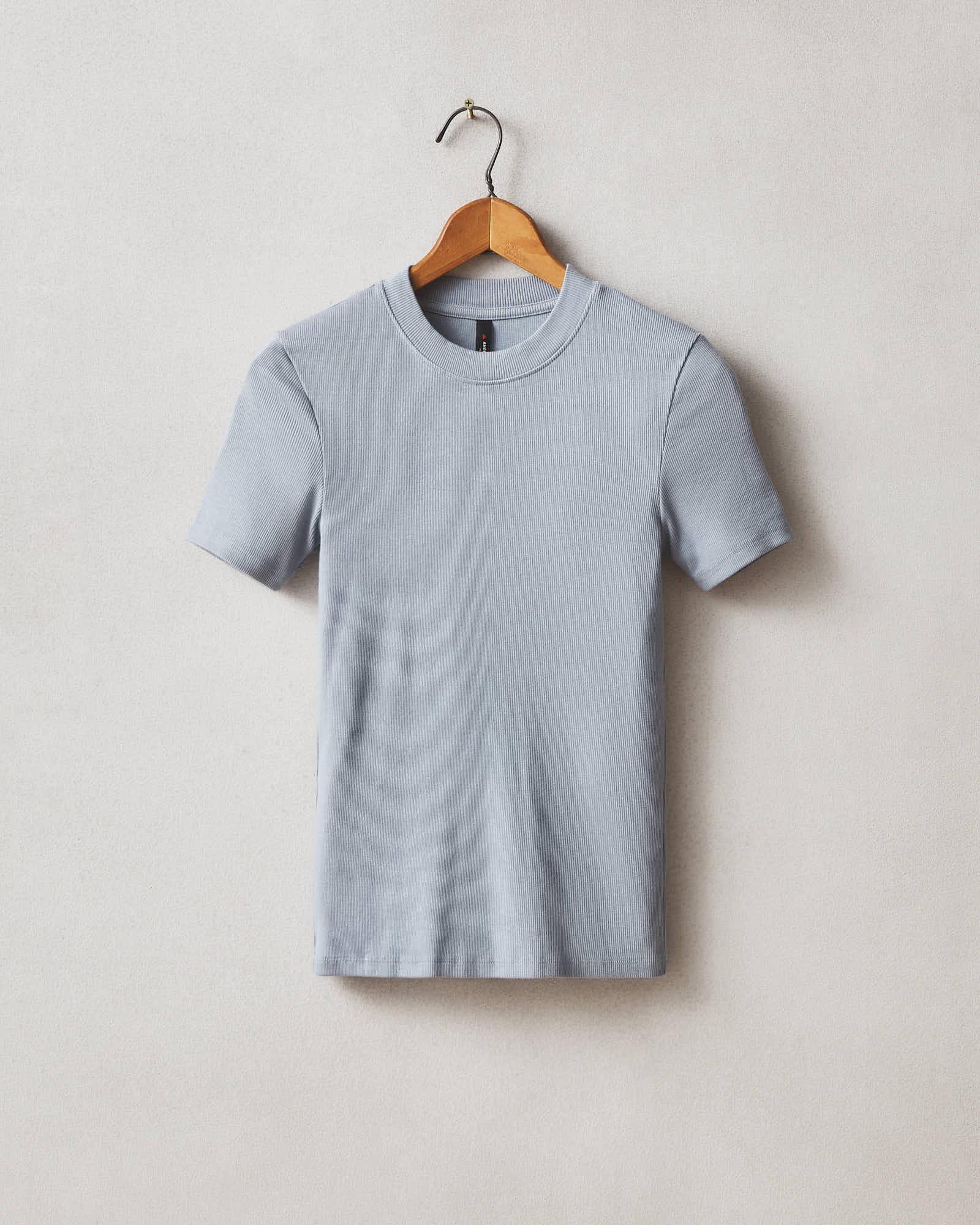 Women's Luxe Rib Crew Tee - Dusty Blue Female Product Image