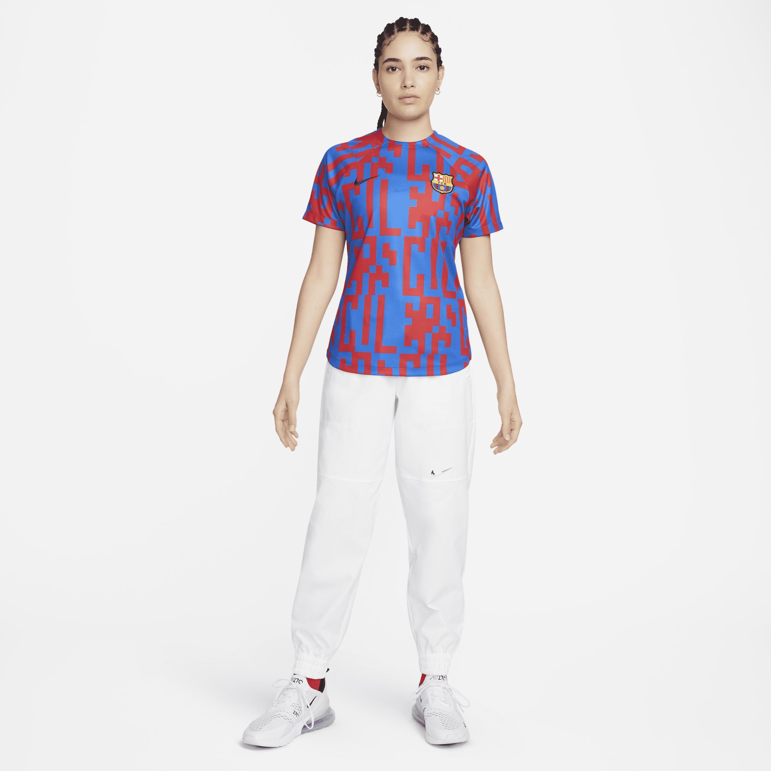 Women's Nike Blue Barcelona 2022/23 Pre-Match Home Performance Top, Size: XL, Bar Blue Product Image