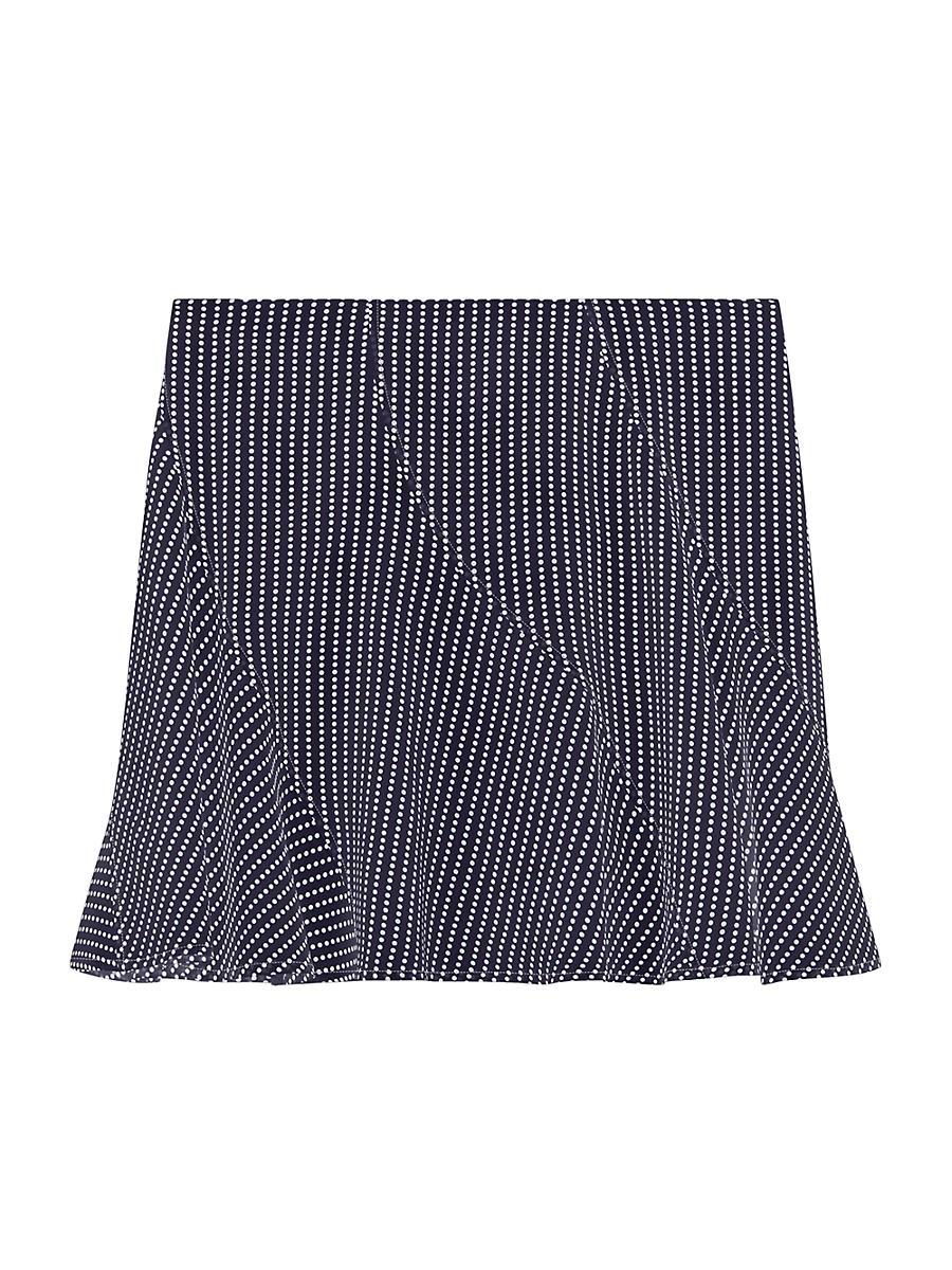 Womens Polka Dots Skirt in Silk Product Image