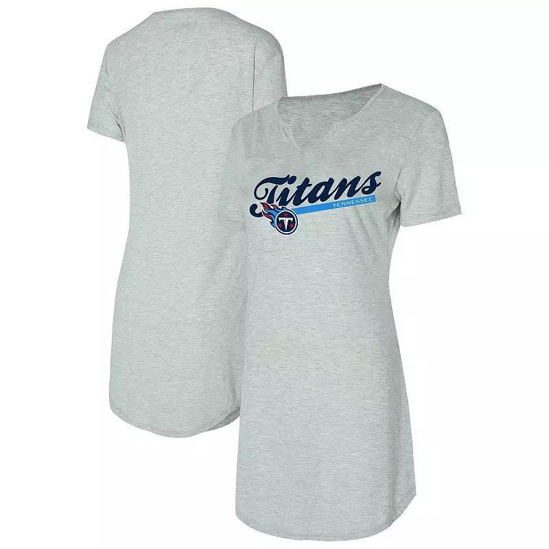 Women's Concepts Sport Gray Tennessee Titans Petition Knit Nightshirt, Size: Small, Grey Product Image