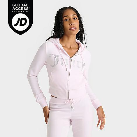 Womens Juicy Couture Bling Front Hoodie Product Image