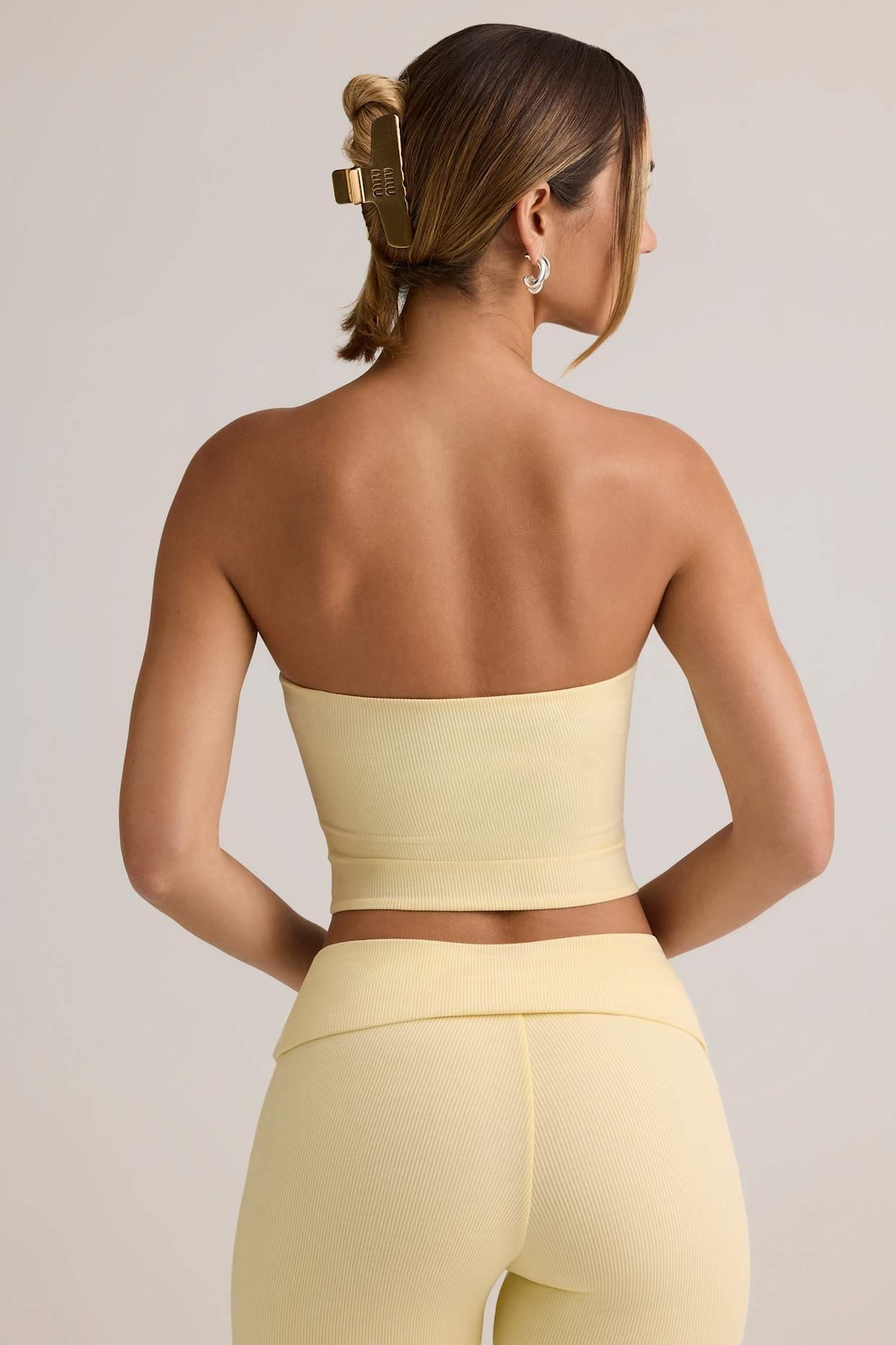 Modal Strapless Crop Top in Buttercream Yellow Product Image