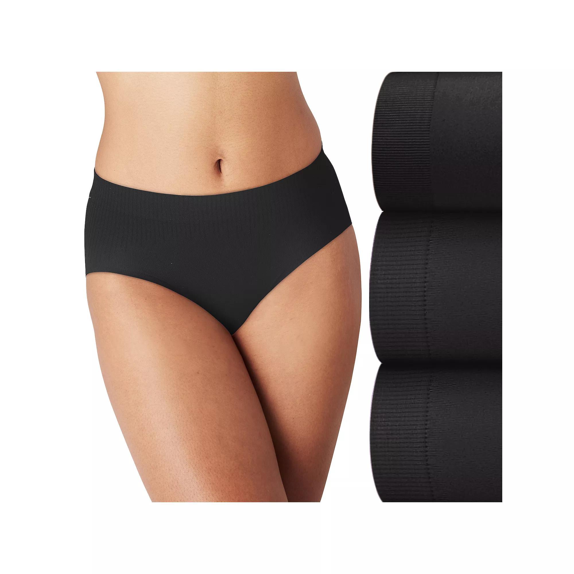 Bali Comfort Revolution 3-Pack Modern Seamless Brief Underwear DFMSB3, Women's, Size: 8, Black Black Black Product Image
