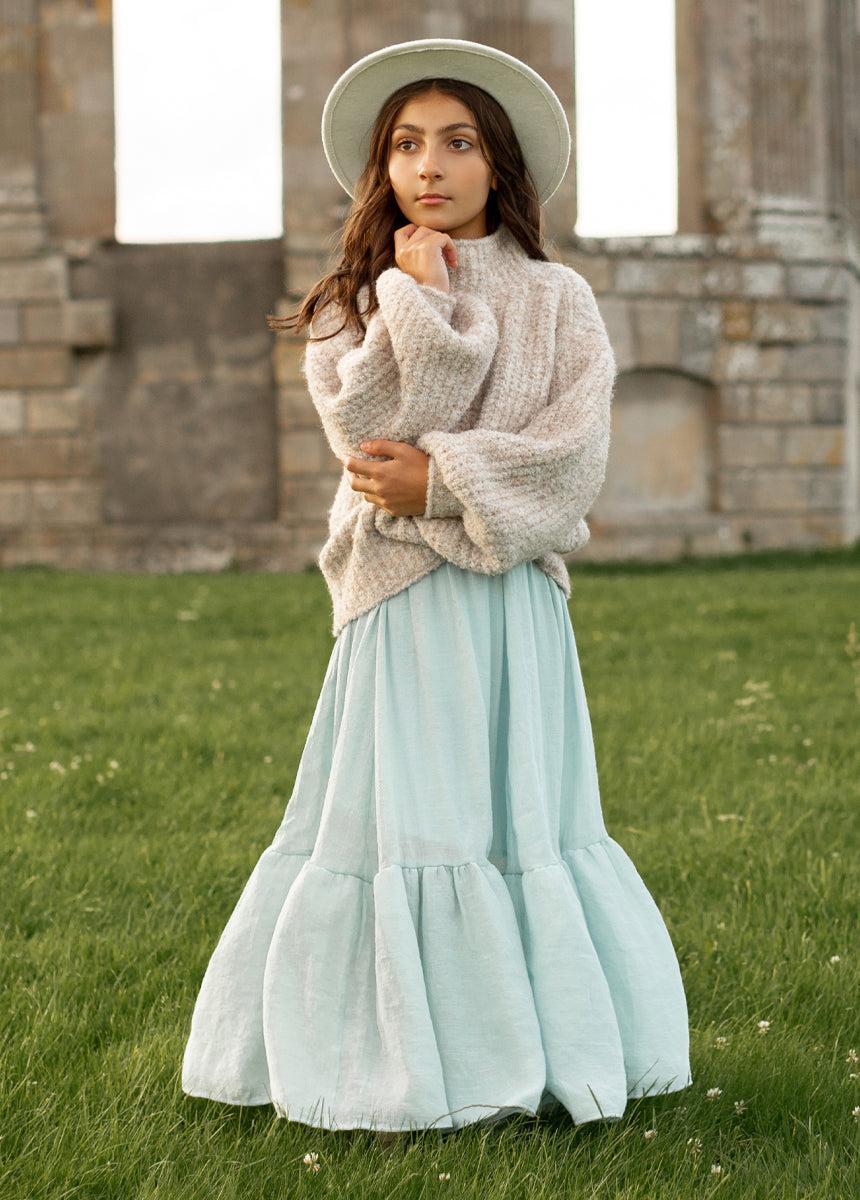 Annabel Skirt in Blue Smoke Girls Product Image