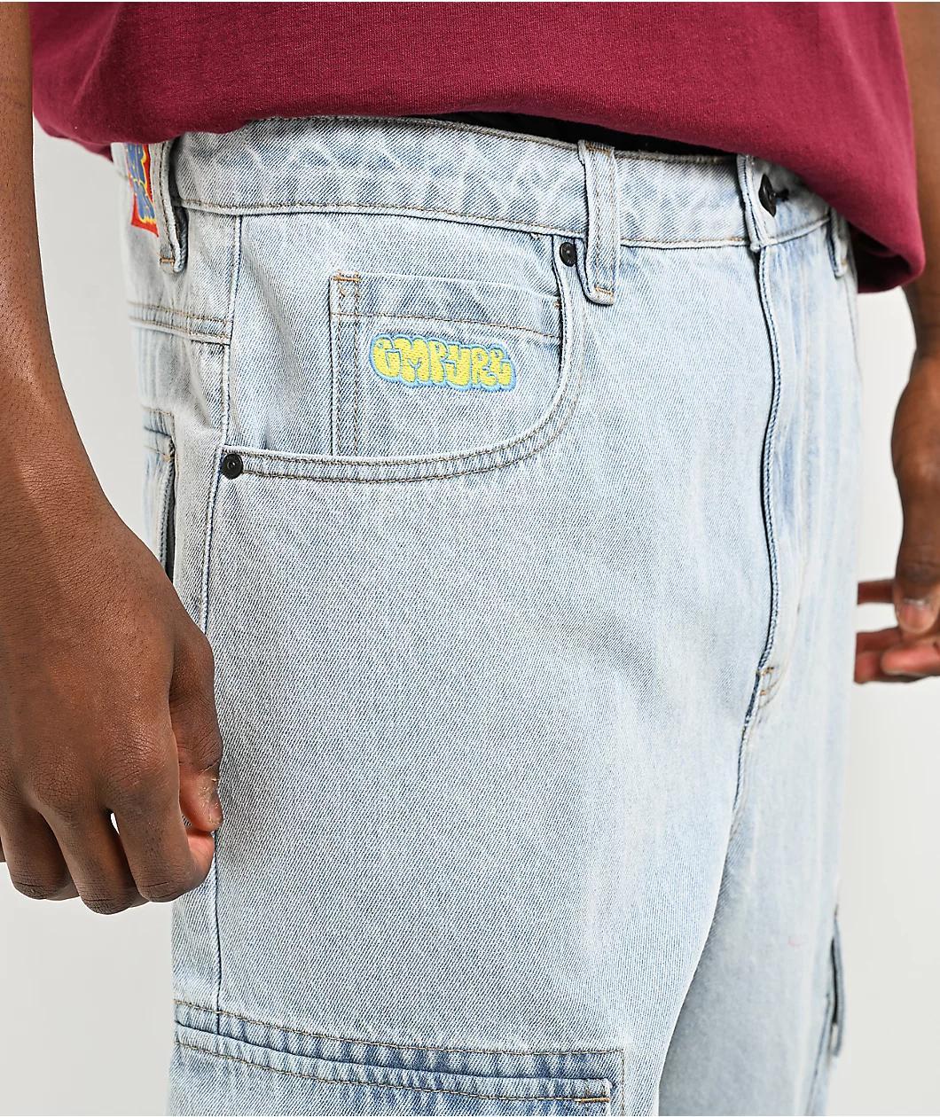 Empyre Ultra Loose Embroidered Can Denim Cargo Pants Product Image